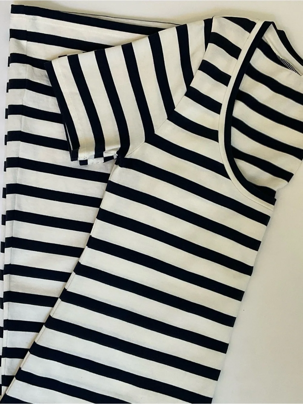 J. Crew Striped Scoop Neck Navy & White Short Sleeve Maxi Dress M